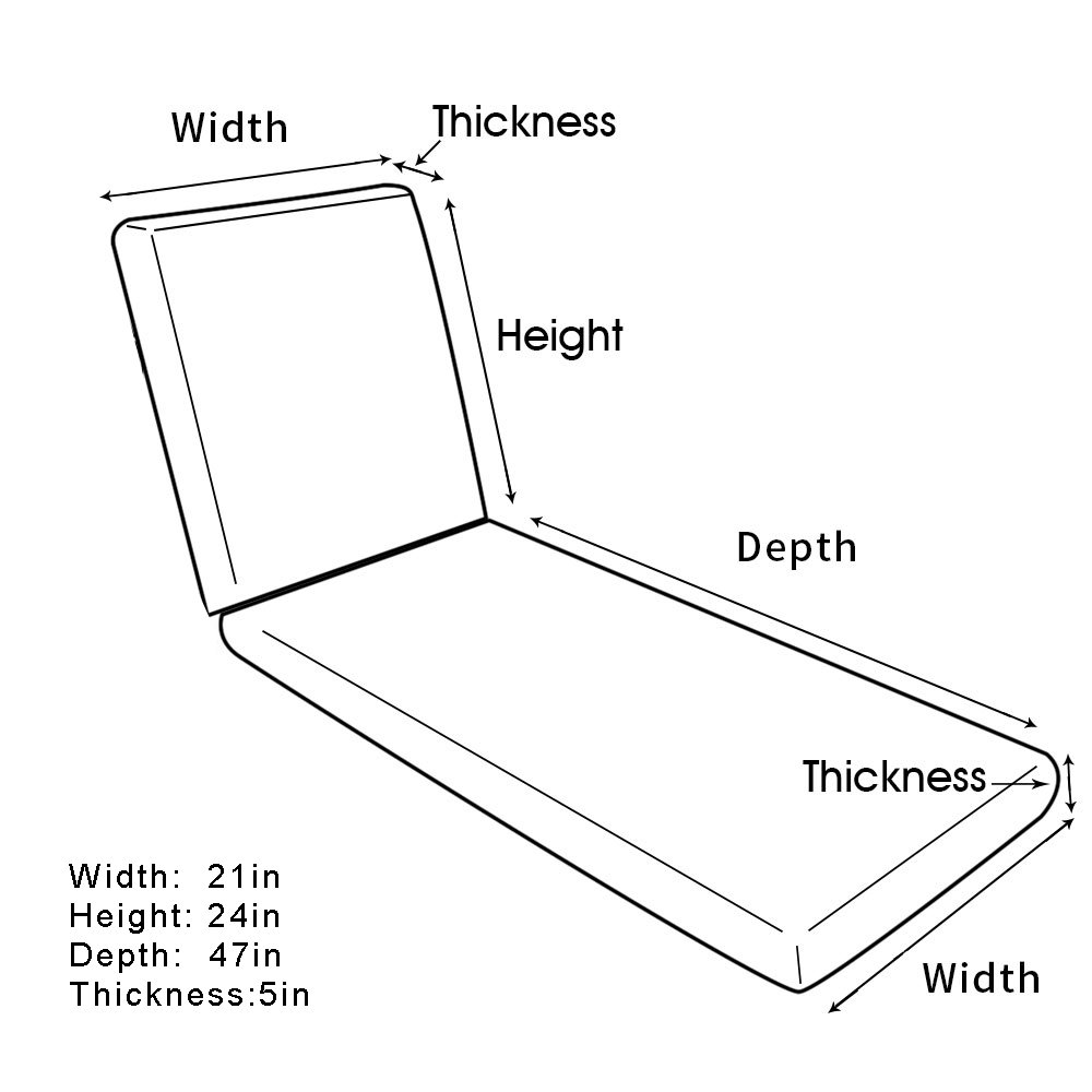 Patio Waterproof Folding Replacement Outdoor Furniture Cushion with Ties