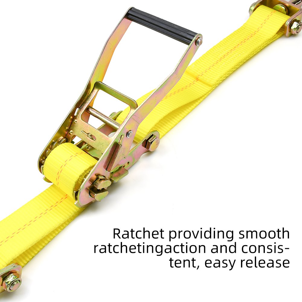 2" three rubber blocks cleats auto hauler car wheel tire ratchet tie down strap with swivel J hooks