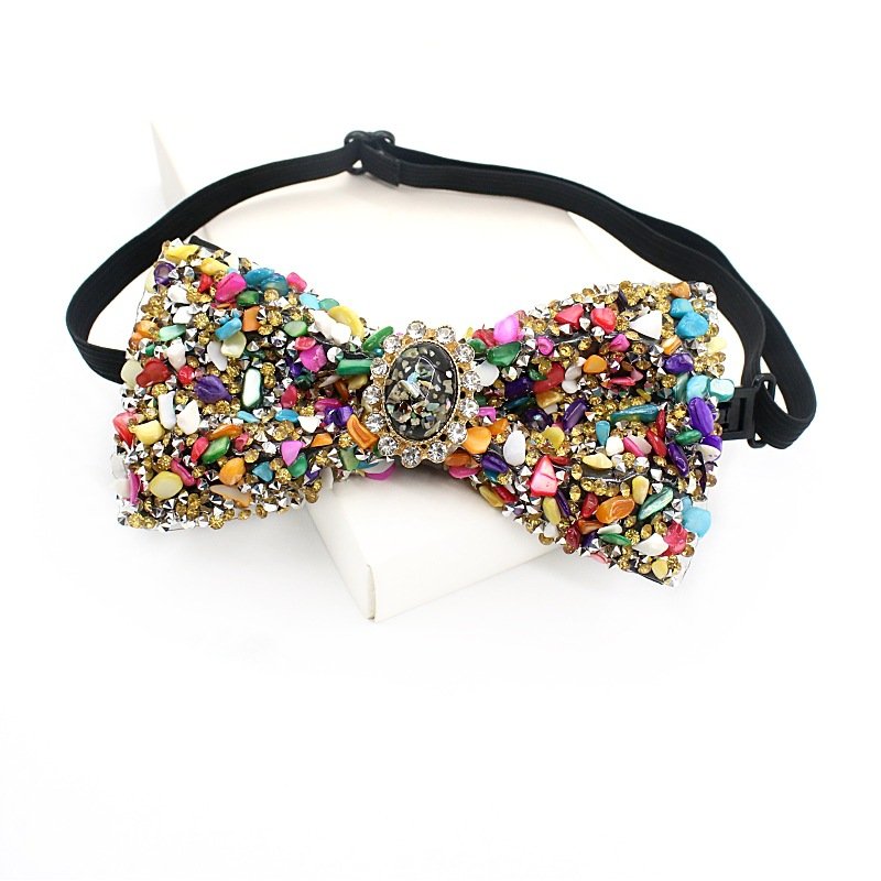 Rhinestone Bow Ties for Men Pre-tied Sequin Bowties Men with Adjustable Length, Jewel Bowknot Wedding Prom Tuxedo Accessories