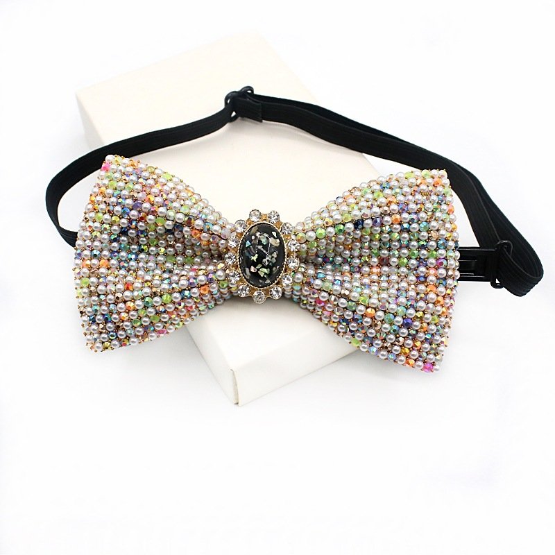 Rhinestone Bow Ties for Men Pre-tied Sequin Bowties Men with Adjustable Length, Jewel Bowknot Wedding Prom Tuxedo Accessories