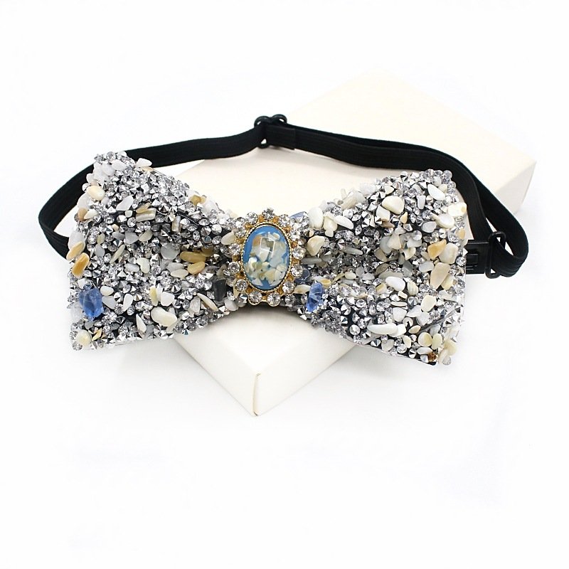 Rhinestone Bow Ties for Men Pre-tied Sequin Bowties Men with Adjustable Length, Jewel Bowknot Wedding Prom Tuxedo Accessories