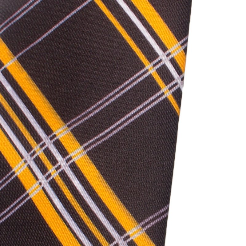 Autumn Necktie Luxury Brown And Yellow Striped Silk Tie Men