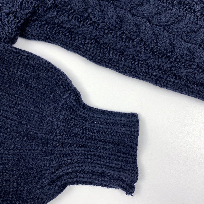 Knitwear sweater women's autumn and winter thin lazy style with a design sense smock deep V-neck blouse