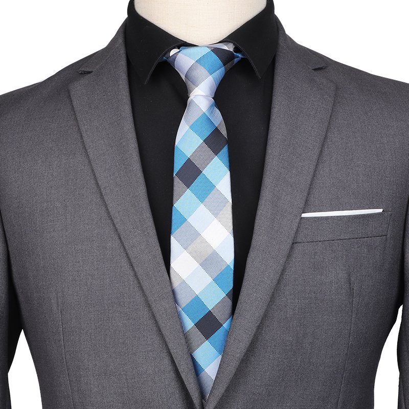 JUNMIN Custom Men Ties Neckwear Plaid Printing Casual Polyester Neckties