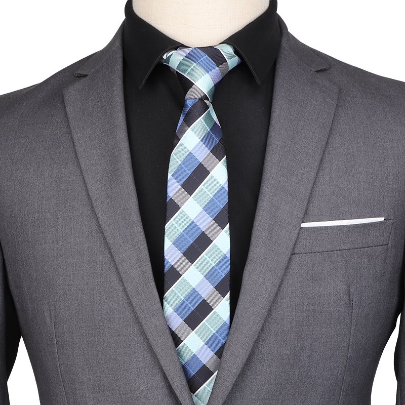 JUNMIN Custom Men Ties Neckwear Plaid Printing Casual Polyester Neckties