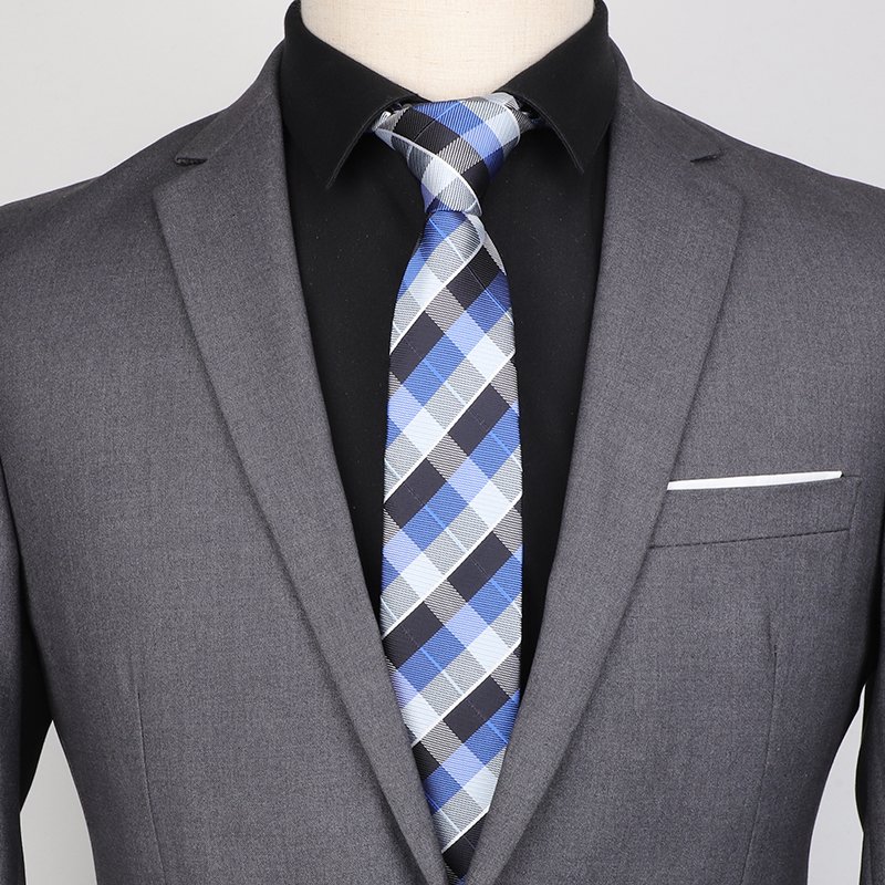 JUNMIN Custom Men Ties Neckwear Plaid Printing Casual Polyester Neckties