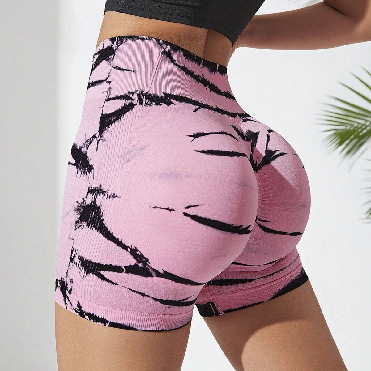Verano Hot Sale Mujer Deportes Tie-Dye Shorts Running Stretchy Skinny Training Fitness Yoga Shorts