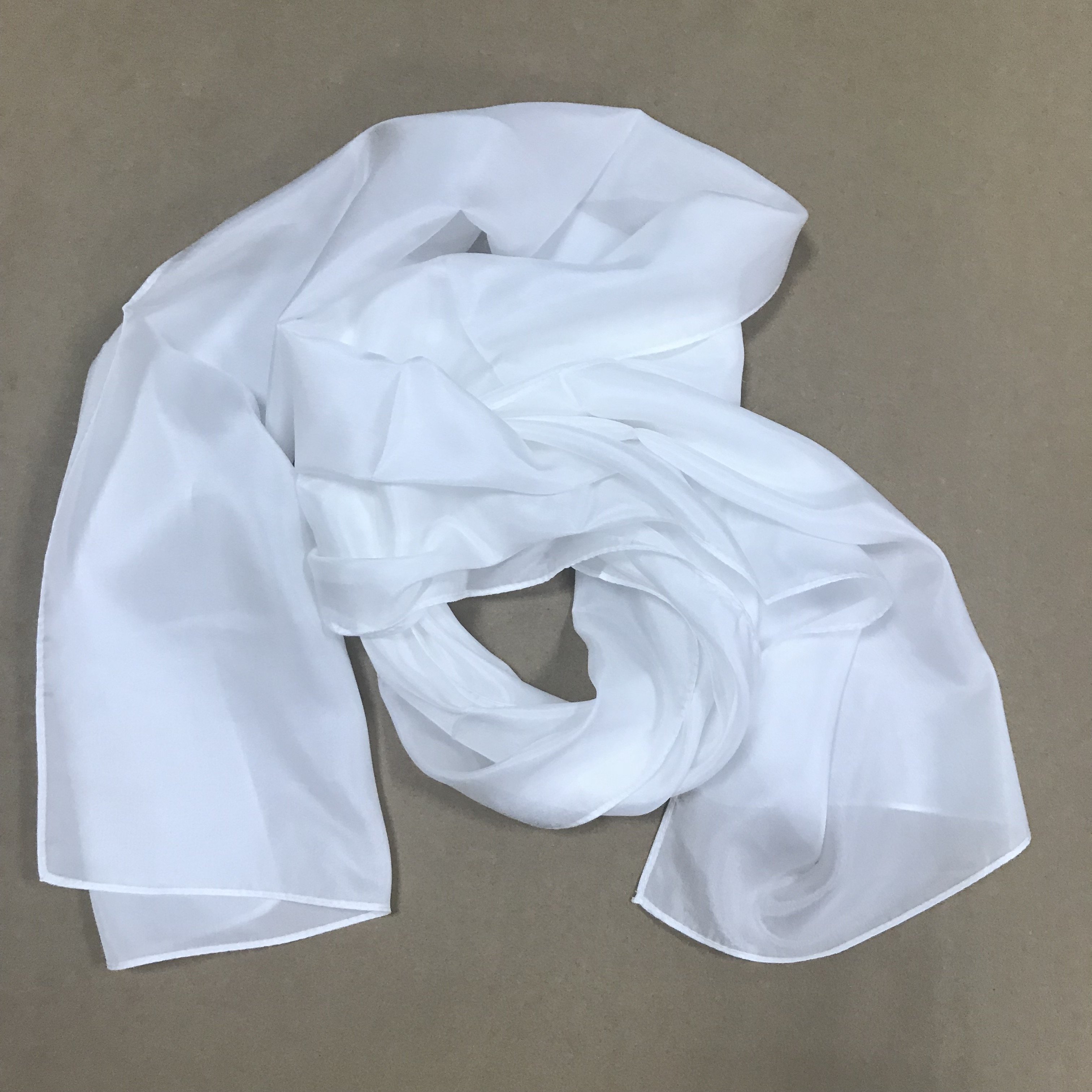 white silk fabric 100% silk habotai 8mm scarf