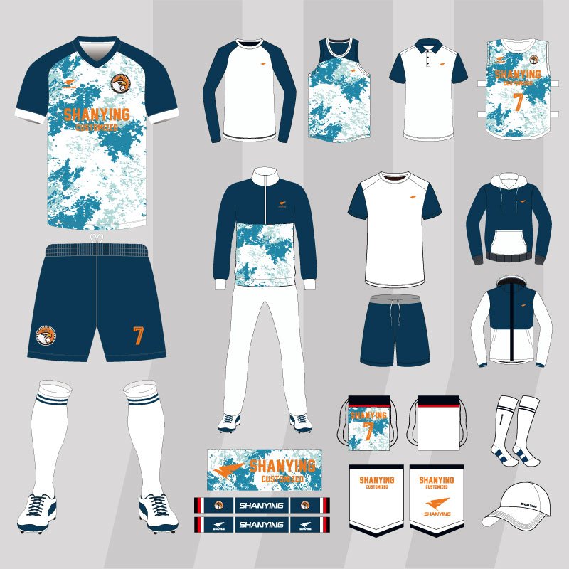 Men Kids Football Uniform Soccer Jersey Set Custom Adult Soccer Jerseys Football Set Suit With The Number Name Logo