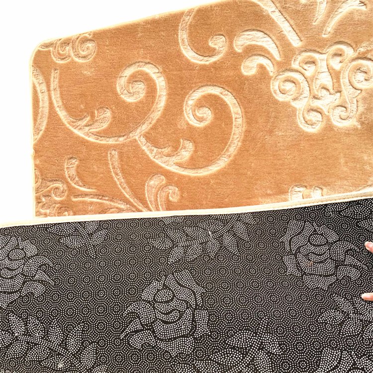 Customized factory rugs Indonesia Malaysia wall to wall anti slip emboss ready design raschel mink carpet