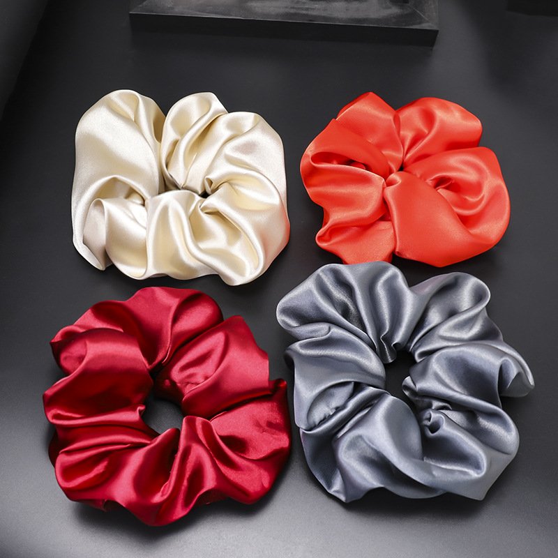 Wholesale new Silk Scrunchies for Hair Elastic Hair Bands for girl custom Hair ties dance scrunchies