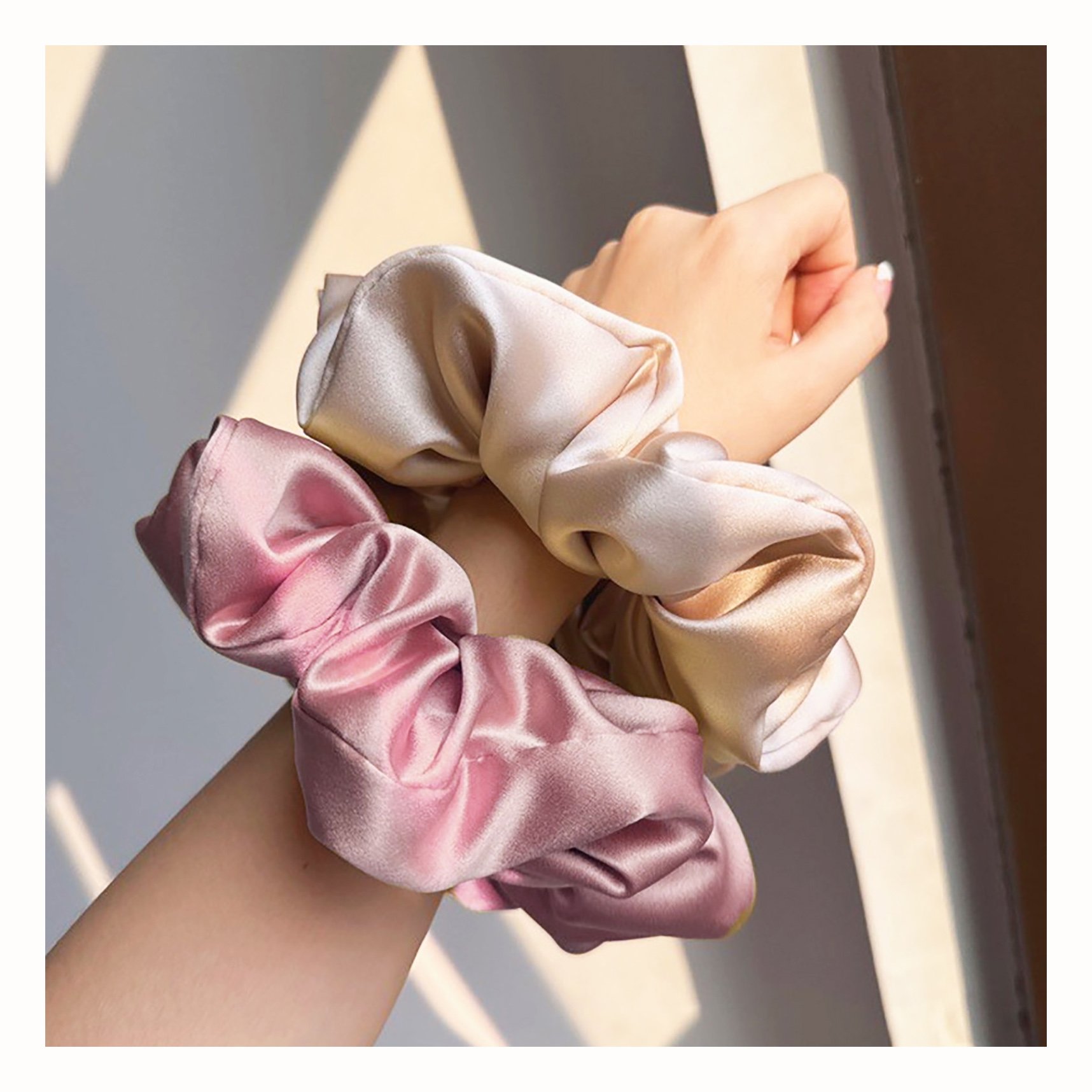 Silk Hair Scrunchies Sleep Cloud Hair Rings Silk-filled Cotton Hair Care 100% Mulberry Silk Scrunchies For Curly Styling