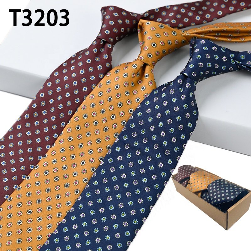 Best seller high quality 7.5cm gravata masculina adultos 3Pcs printing business necktie corbatas mens tie set