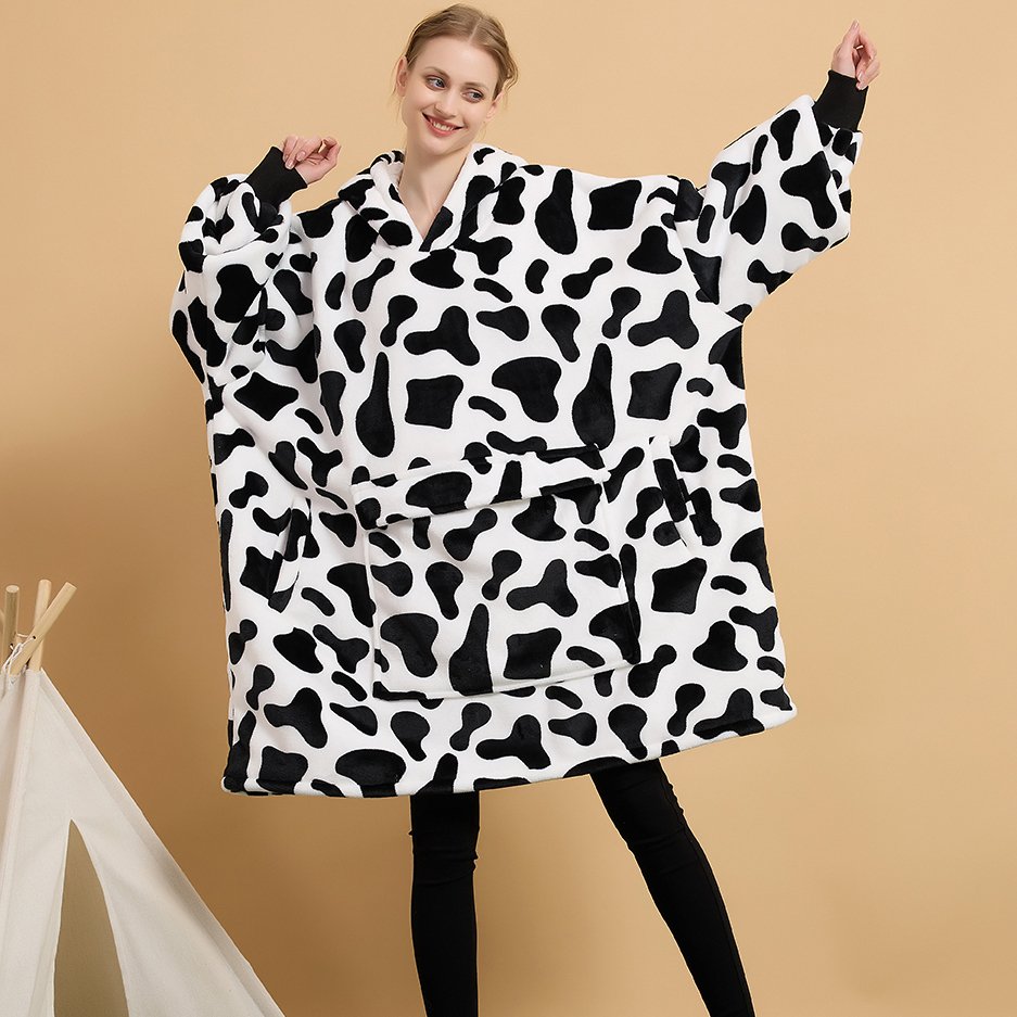Factory Oversized Wearable Blanket Sherpa Fleece Blanket Hoodie Warm Thick Big Hooded Sweatshirt Hoodie Blanket For Adults
