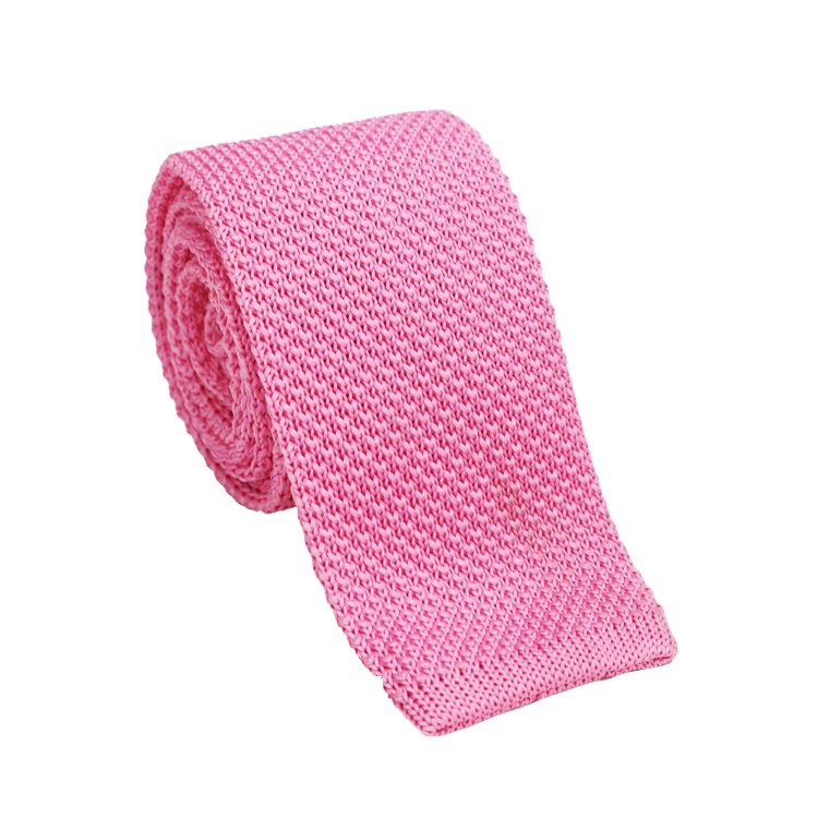 Men's straight end 100% polyester knitted tie knit necktie