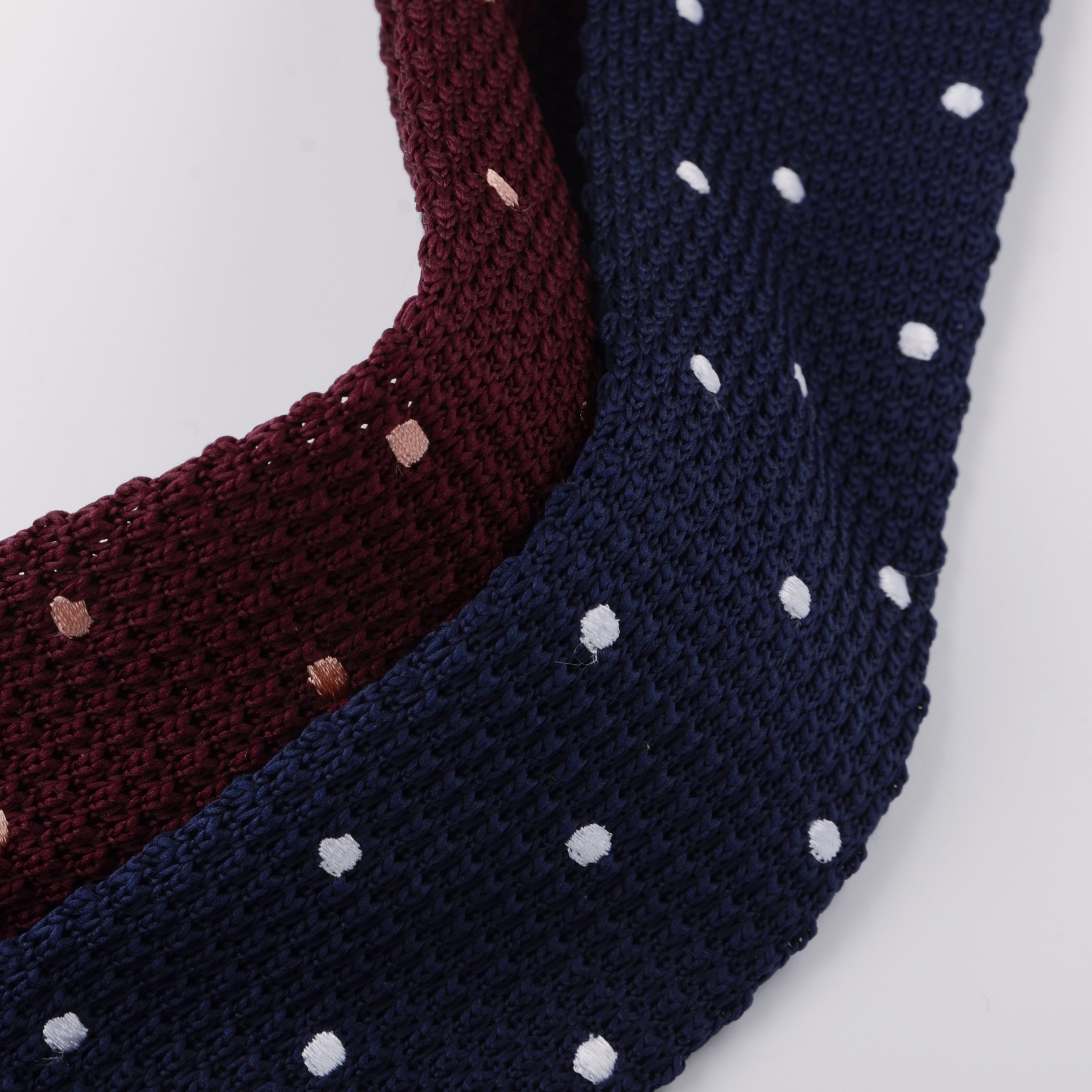 Hamocigia Men Handmade Fashion Embroidery Dot Luxury Skinny Slim Custom Knit Tie
