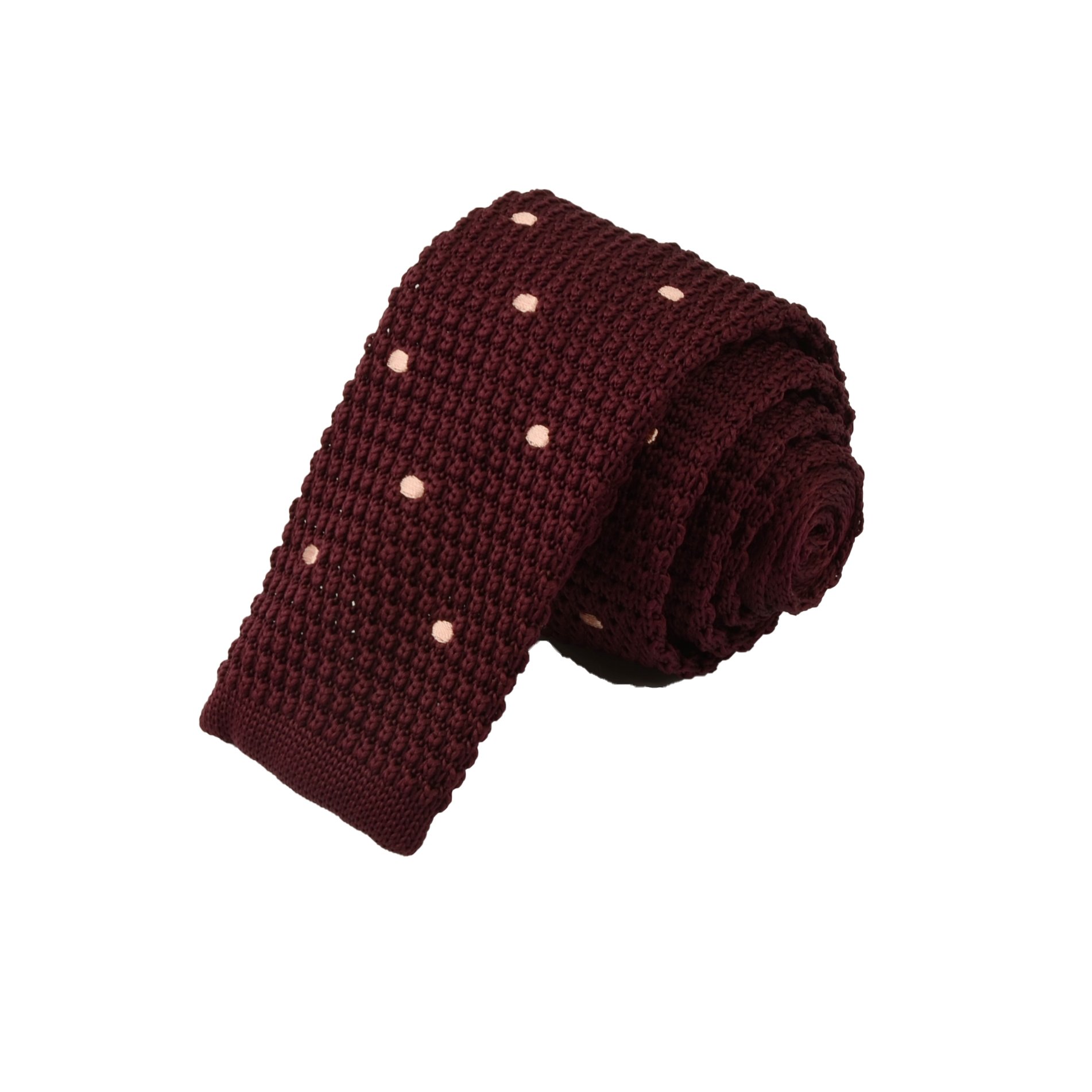 Hamocigia Men Handmade Fashion Embroidery Dot Luxury Skinny Slim Custom Knit Tie