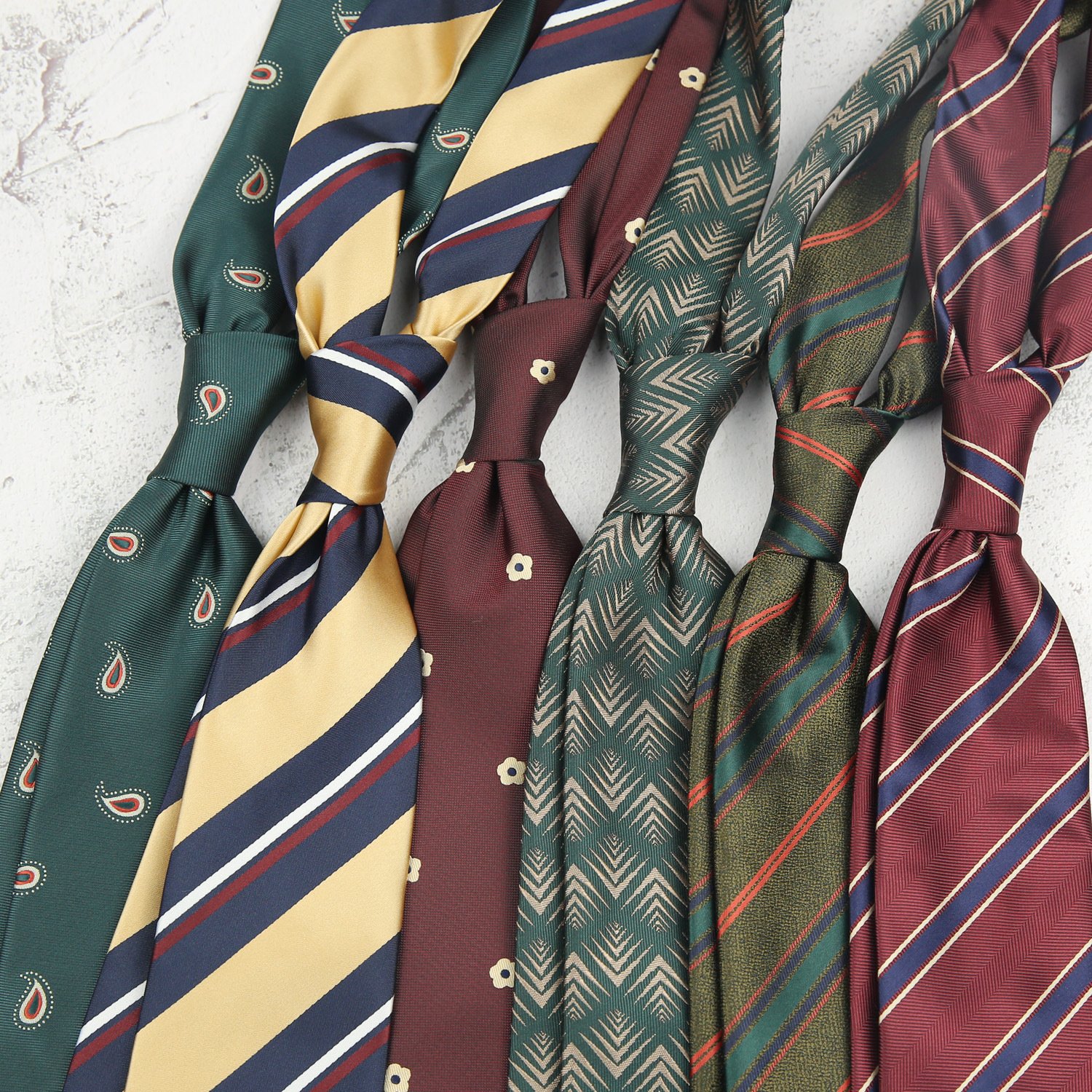 Man's Classic 8cm Casual Tie Luxury Red Blue Striped Ties