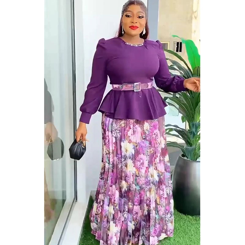 African Clothes for Women 2 PCS Sets Tops And Skirts Suits Dashiki Ankara Turkey Outfit Robe Plus Size Wedding Party Dresses