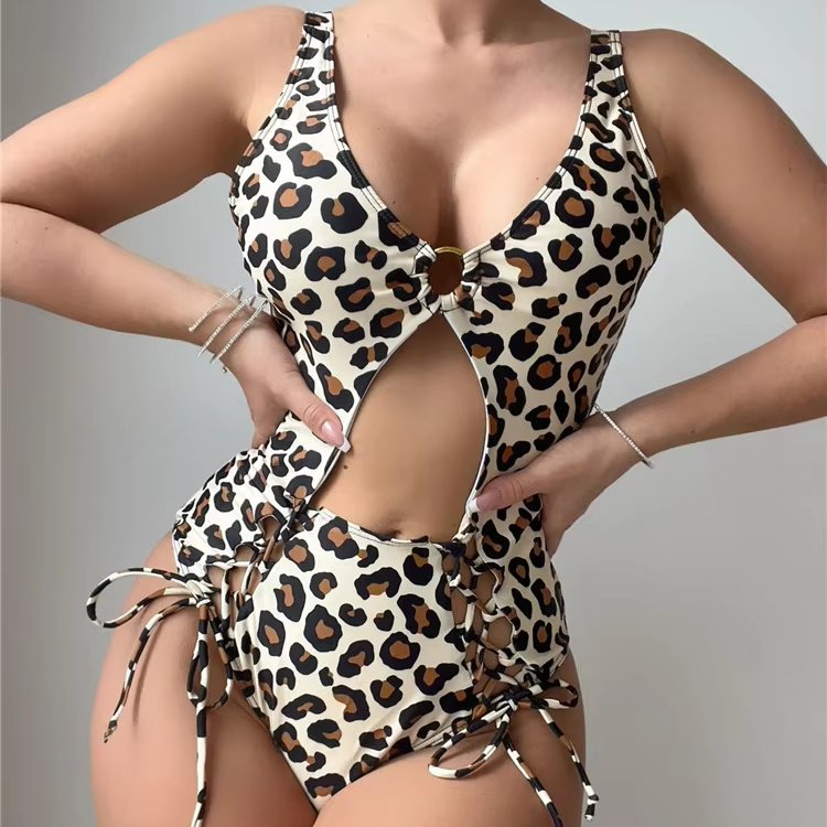 2023 High Waist Ruched Ties Sexi One Piece Swimsuit Women Monokini