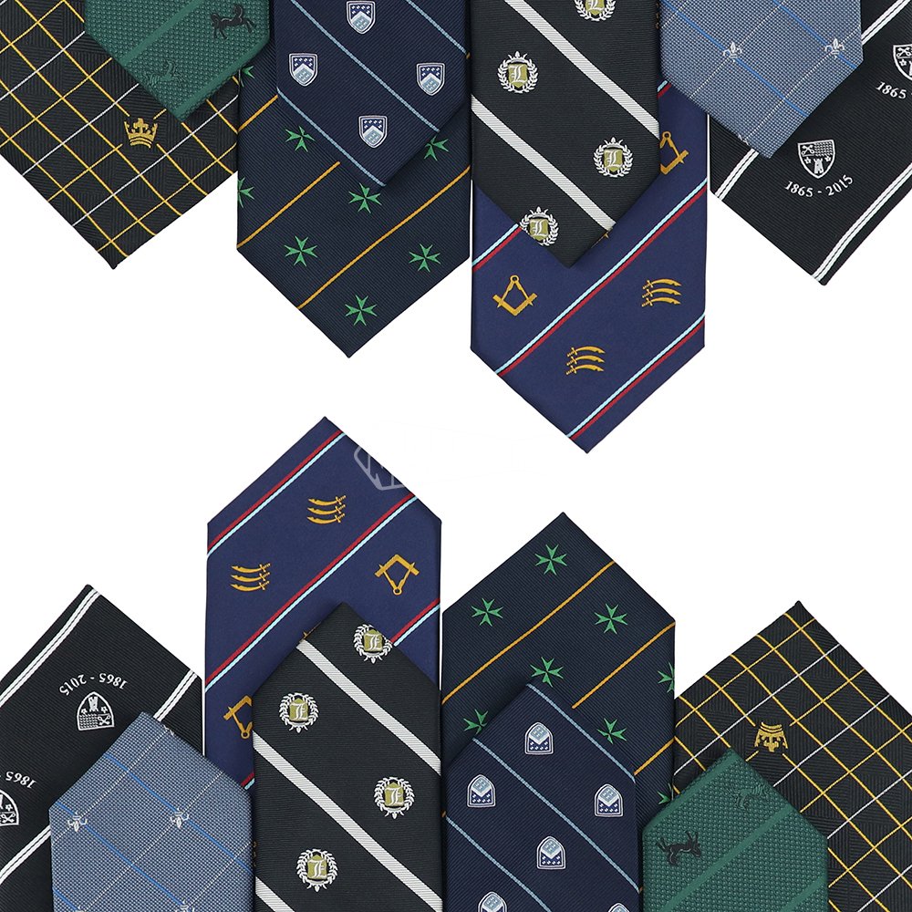 Striped Club Polyester Woven Shriner Ties Exclusive Logo Tie Masonic Custom Mens Neckties 2024