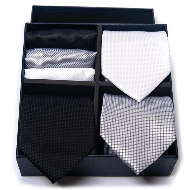 Silk Handmade 3 Set Tie Handkerchief Set Pocket Squares Necktie For Men Suit Accessories Orange Blue Solid Birthday Gift