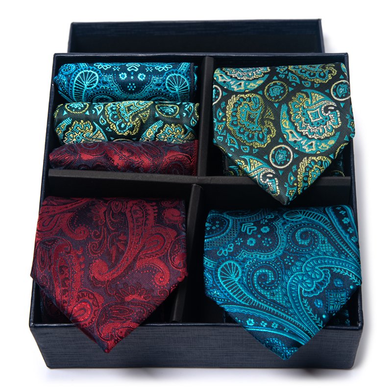 Silk Handmade 3 Set Tie Handkerchief Set Pocket Squares Necktie For Men Suit Accessories Orange Blue Solid Birthday Gift