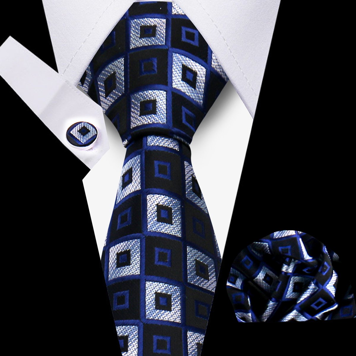 Silk Mens Tie Set Floral Ties For Men Fashion Necktie Set Handkerchief Cufflinks Custom Gift For Wedding Business Suit Accessory