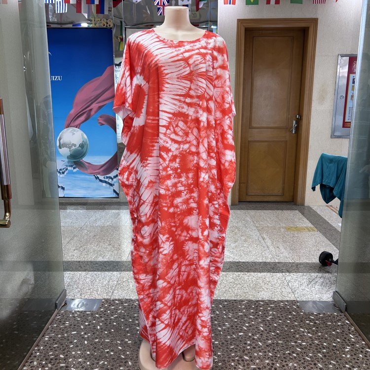 Hot Sale Factory Direct Price Tie Dye Maxi Dress Casual Dresses Beach African Dashiki Dress