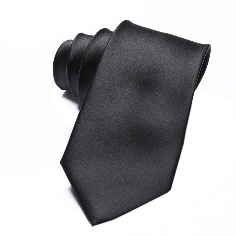 Shengzhou luxury custom plain black red blue necktie eco tie mens tie set with hanky cufflink gift box