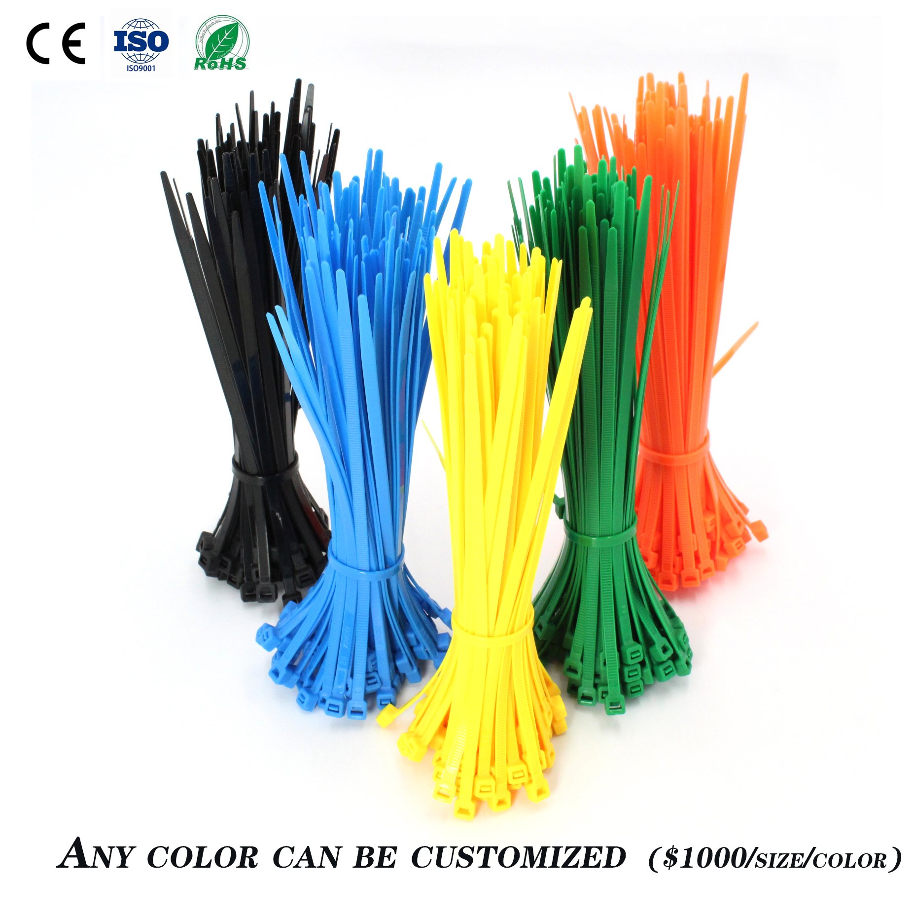 Factory Direct Selling Black Nylon Cable Tie For Auto Green Cable Zip Ties 8 Inch self-locking Cable Ties