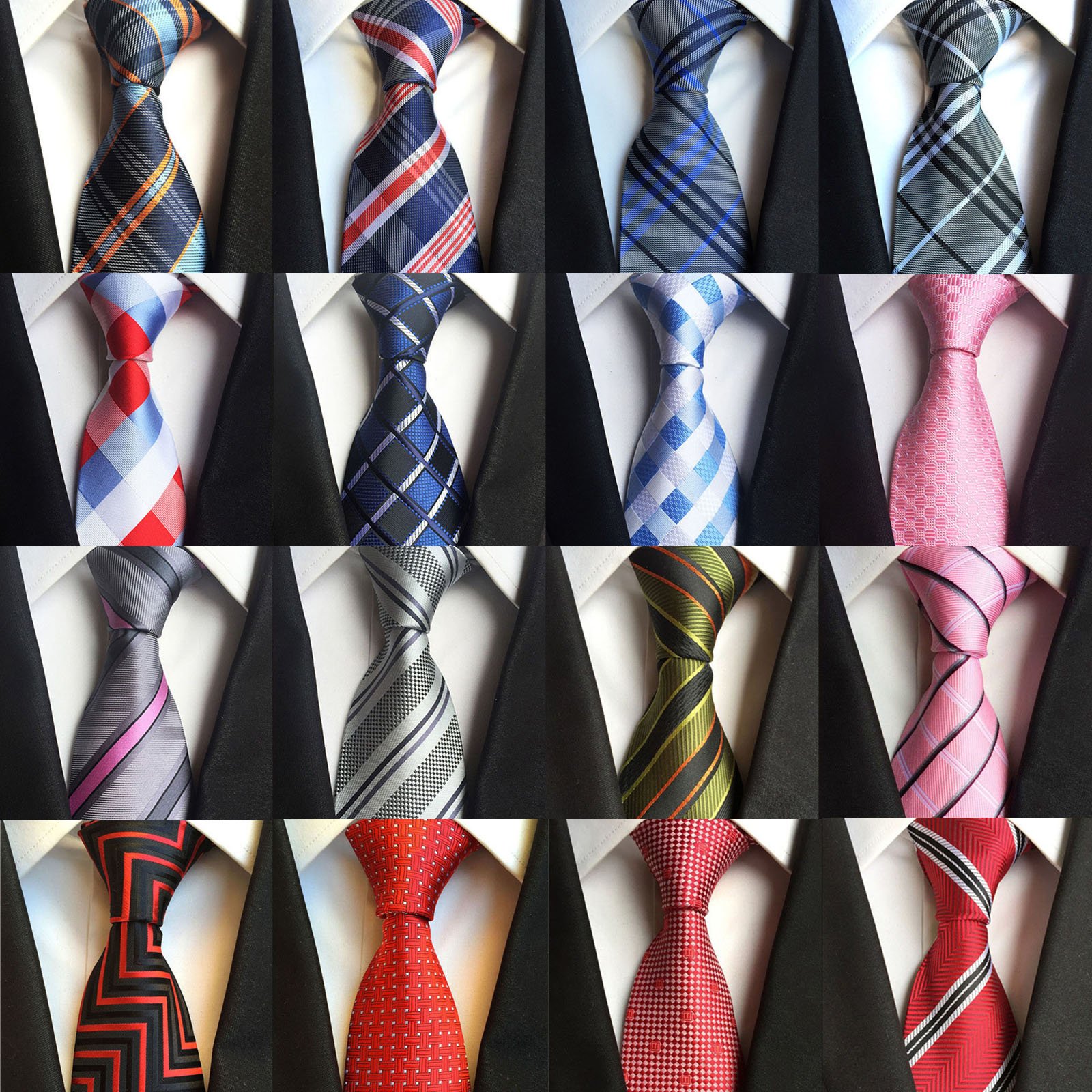 Classic Necktie Silk Men's Ties Neck Ties 3.15'' Plaid Striped Ties for Formal Business Luxury Wedding Party Neckties Gravatas