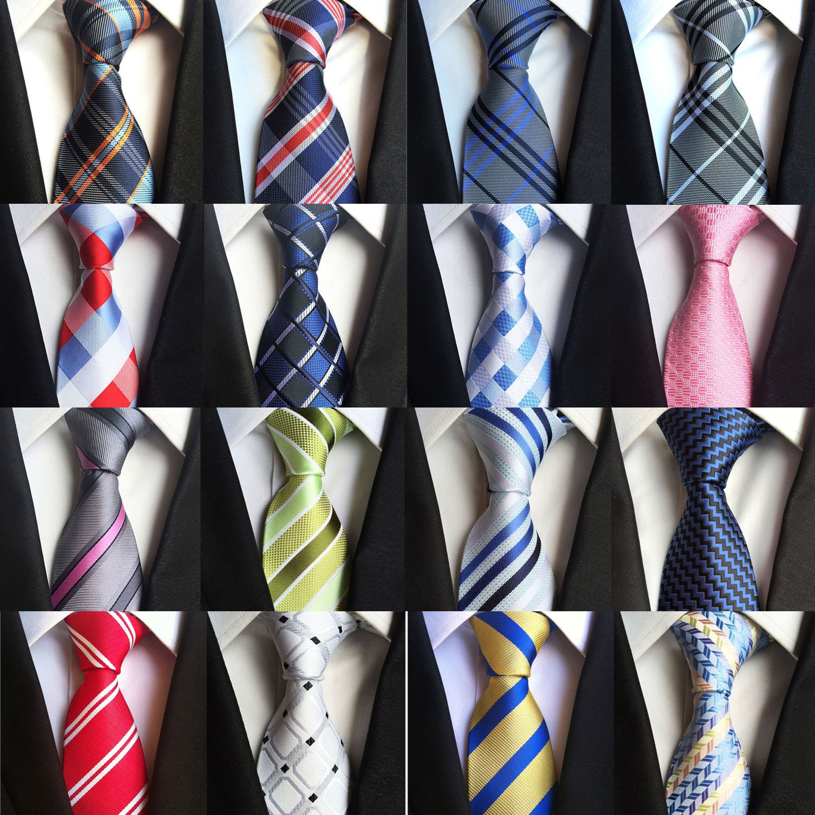 Classic Necktie Silk Men's Ties Neck Ties 3.15'' Plaid Striped Ties for Formal Business Luxury Wedding Party Neckties Gravatas