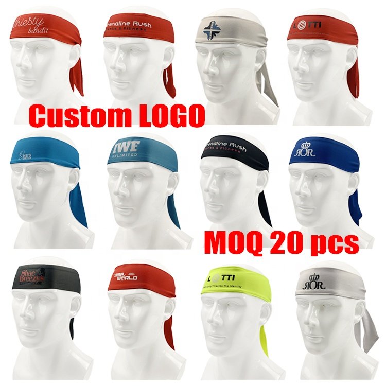 Tie Designer headbands Custom logo elastic breathable colorful Sweatband sports headband
