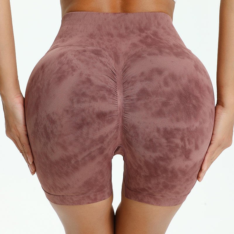 2024 new high qualityWomen High Rise Compression Seamless Soft Tie Dye Yoga Gym Shorts