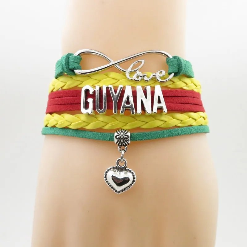 80 Models Caribbean Guyana Flag Map Tie Clip Lapel Pin Ring Brooch Cuff Link Necklace Bracelet Earrings Key Chain Jewelry Set