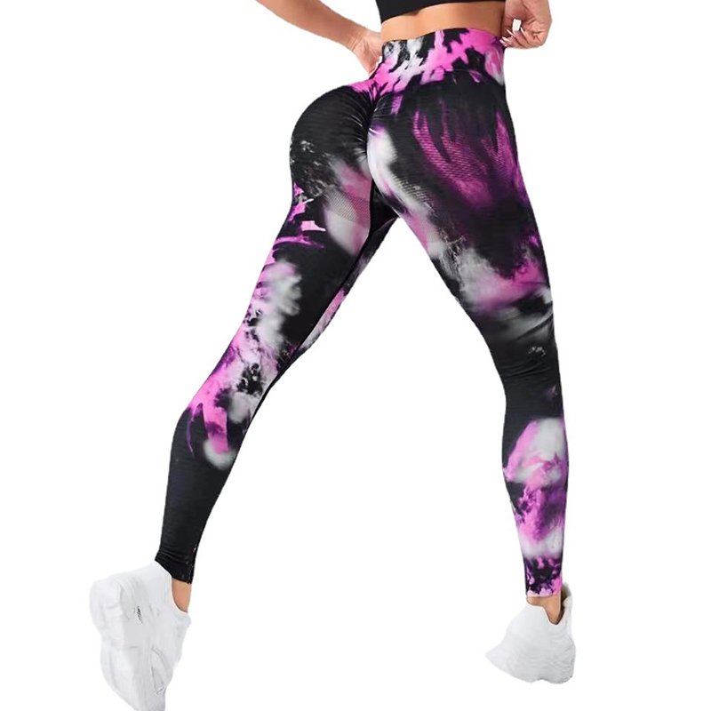 Manufacturer Wholesale Tie Dye Seamless Gradient Colorful Sports Leggins Women Fitness Quick Drying Breathable Yoga Pants