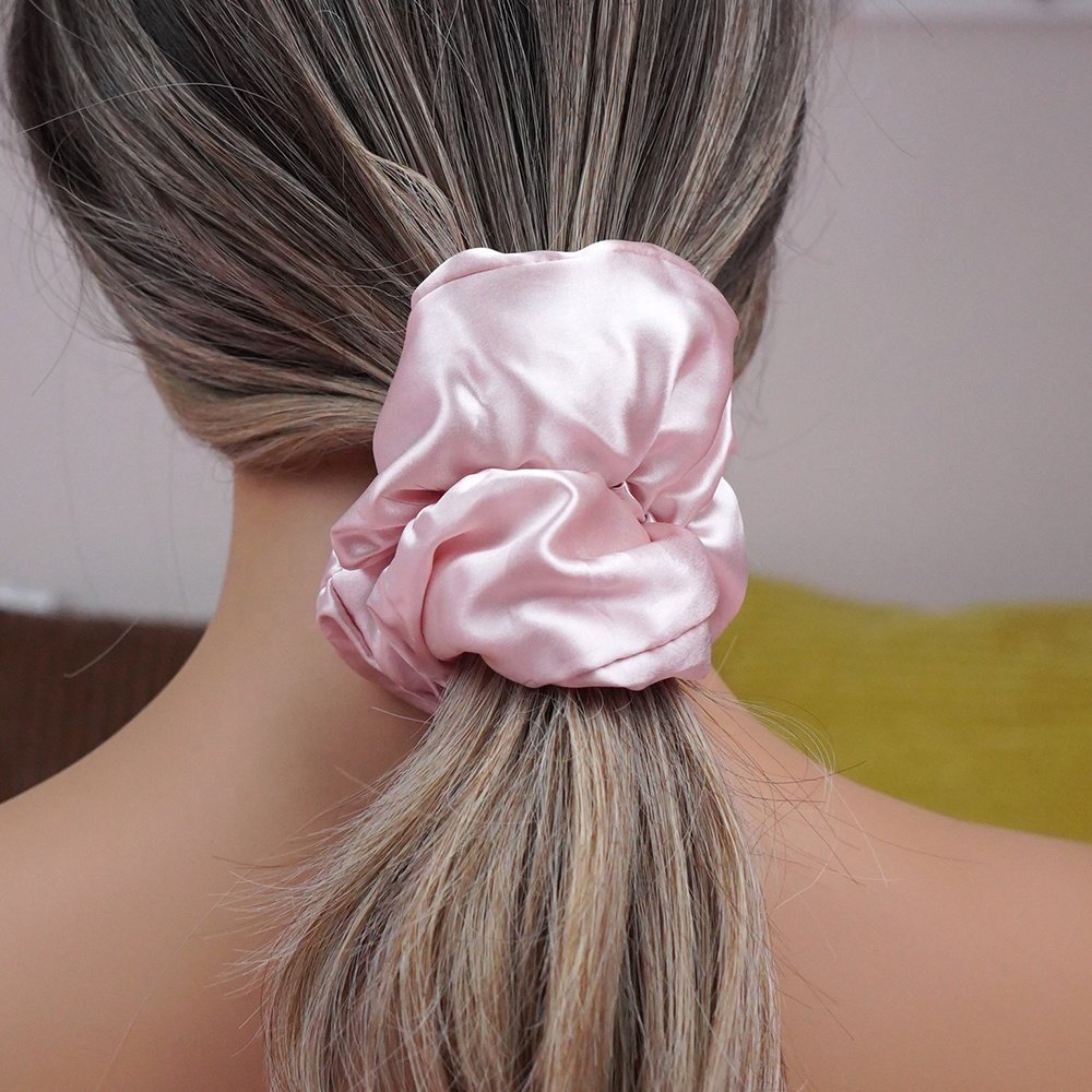 16/19/22 Momme 100% Mulberry Silk Scrunchies Filling Cotton For Sleeping