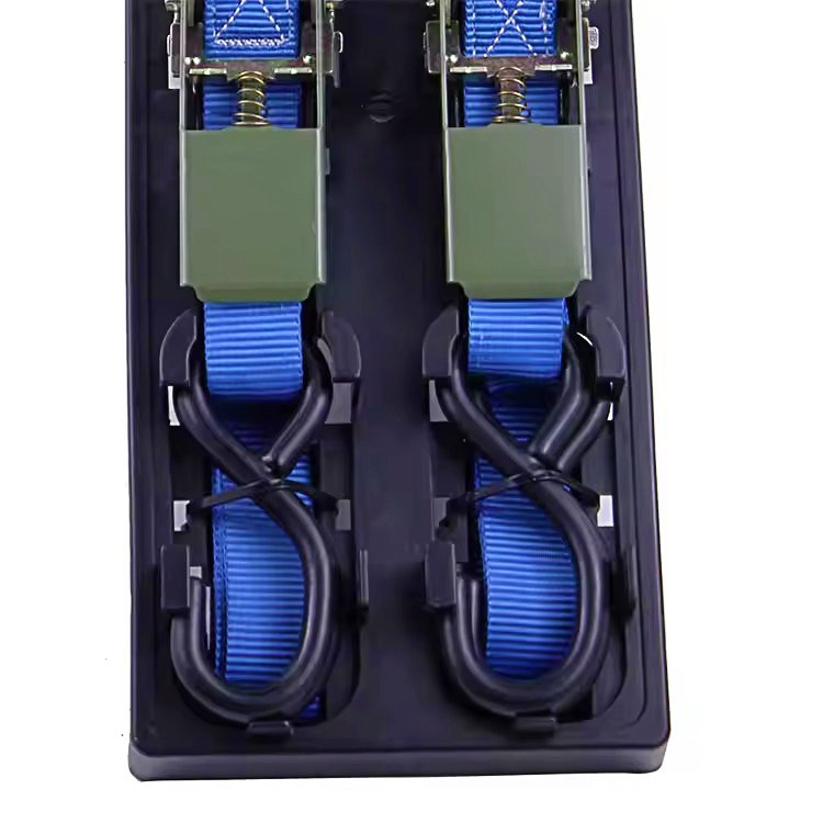 1inch 25mm Ratchet Tie Down Strap Set with S Hook for Cargo Control