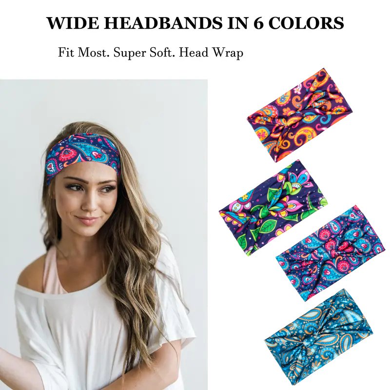 2024 New Custom logo running sport men pink and blue softball beauty gym polyester wide black knot sports headbands