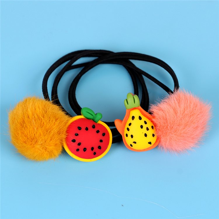 Yifan Wholesale Custom Fashion Cute Girls Elastic Colorful Balls Decorative Scrunchies Hair Ties