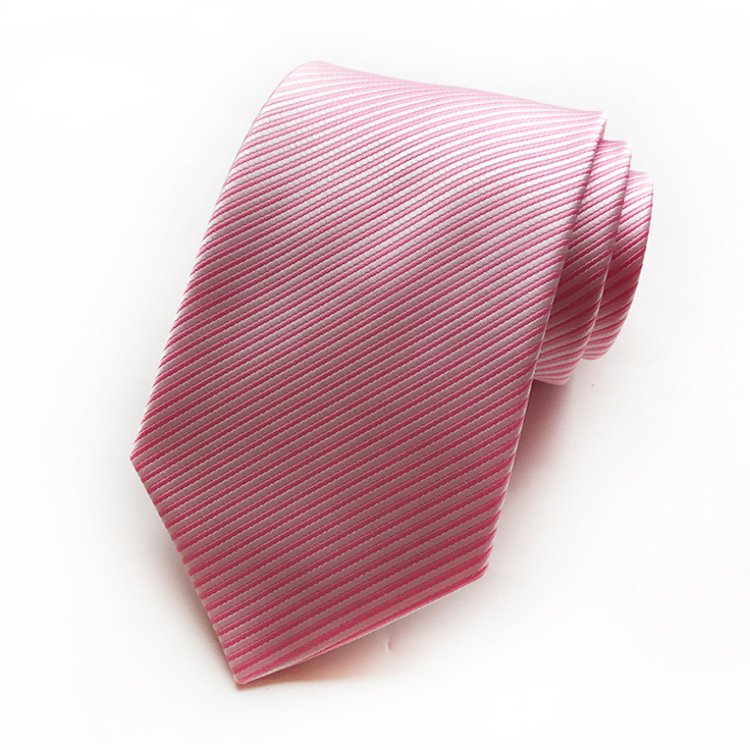 Classic Ties for Men Italian Solid Fine Twill Corbatas De Hombre Polyester Woven Custom Neckties Men