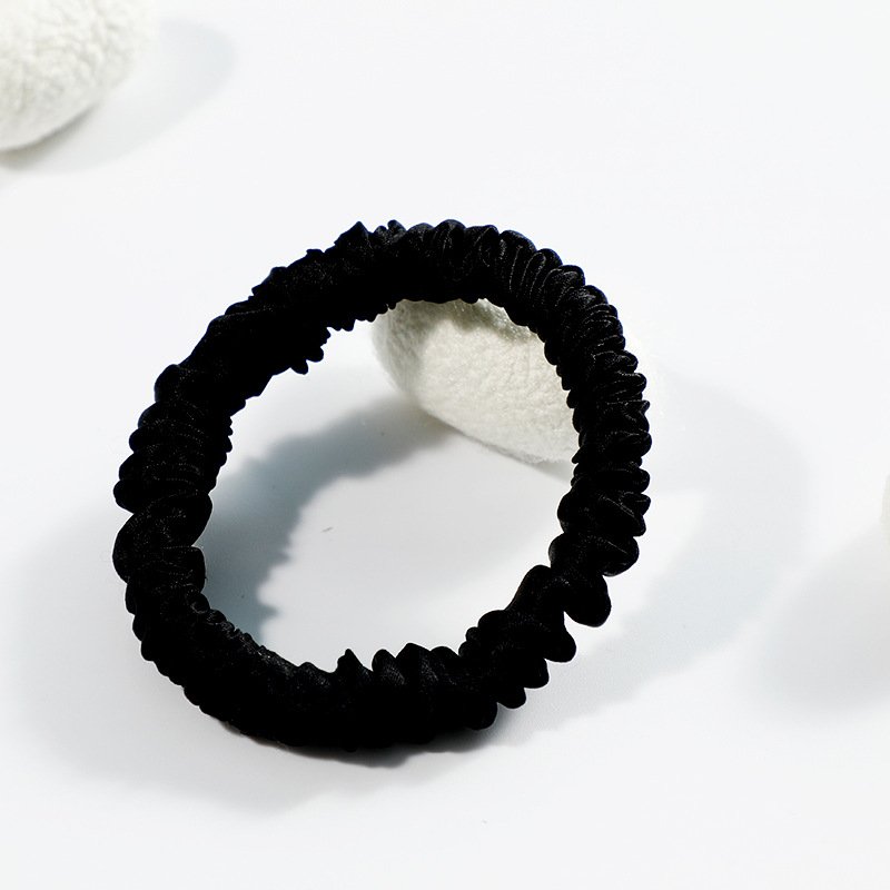 100% Natural Mulberry Silk Scrunchies Skinny Rubber Bands for Women Hair Ties 1CM Pure Silk Elastic Hairbands