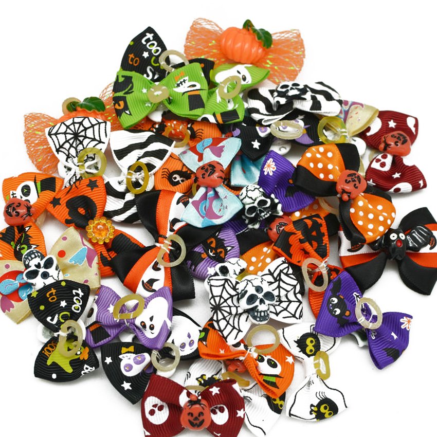 HALLOWEEN Pet Bows Dog Bows Ties Pet Headwear Bow Tie