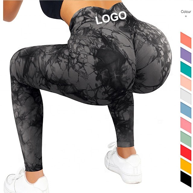Hot new women sexy highwaist push up fitness leggins sport yoga pant leggings tie dye workout tights