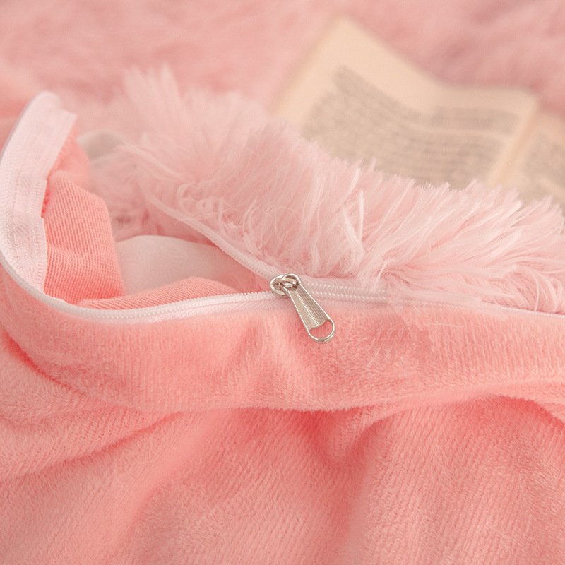 Winter thickened warm mink plush 4-piece solid color crystal cashmere PV cashmere Korean cashmere tie-dye 4-piece set