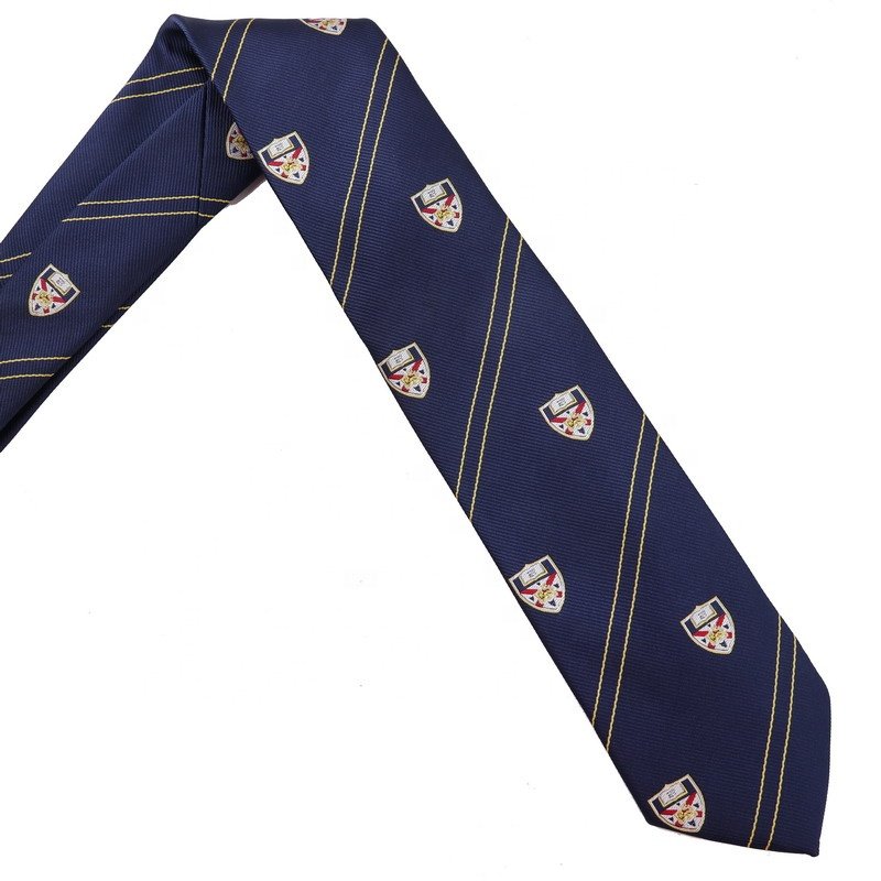Logo Tie, Preppy Style LOGO Badge Tie, Cos Christmas Festival JK Tie, OEM Jacquard College School Polyester Tie, Custom Ties