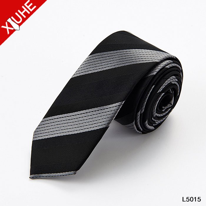 China Supplier Neckwear Wholesale Lower MOQ Cheap 100% Polyester 5CM Skinny Ties For Men