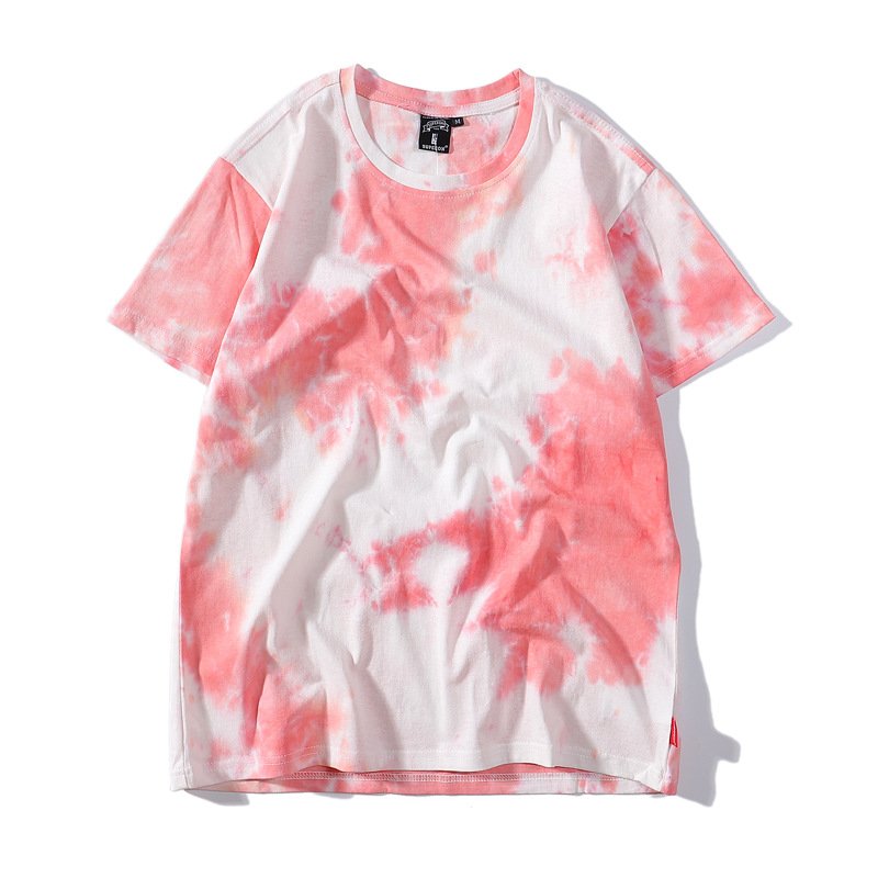 Evertop OEM Pattern T-shirt Tie Dye Tshirt Custom/ Brand Cotton Multicolor Tie-dye Printed T-shirt Loose Tie-Dyed Streetwear