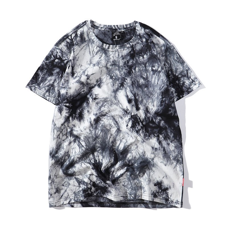 Evertop OEM Pattern T-shirt Tie Dye Tshirt Custom/ Brand Cotton Multicolor Tie-dye Printed T-shirt Loose Tie-Dyed Streetwear
